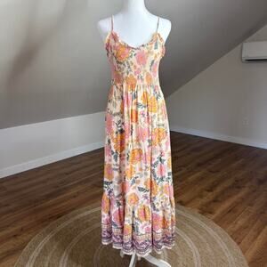 Anthropologie Patrons of Peace Floral Maxi Dress Bodice Boho Cottagecore Size M